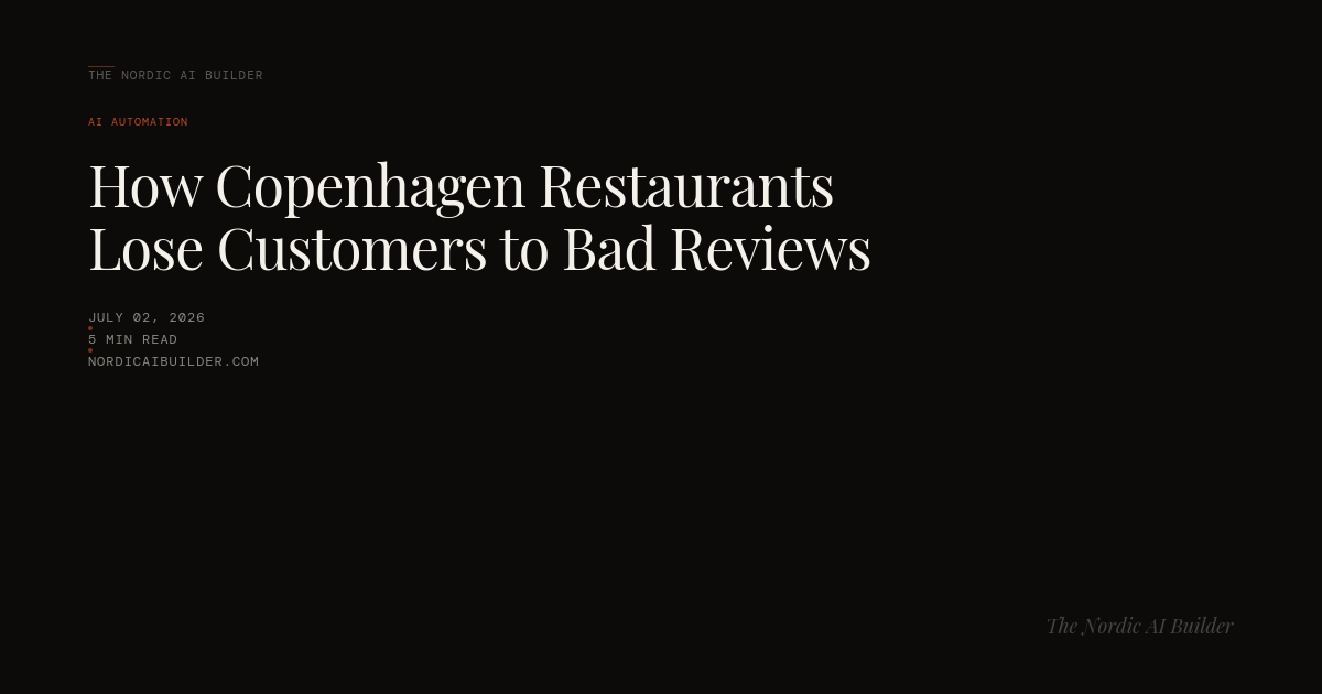 How Copenhagen Restaurants Lose Customers to Bad Reviews