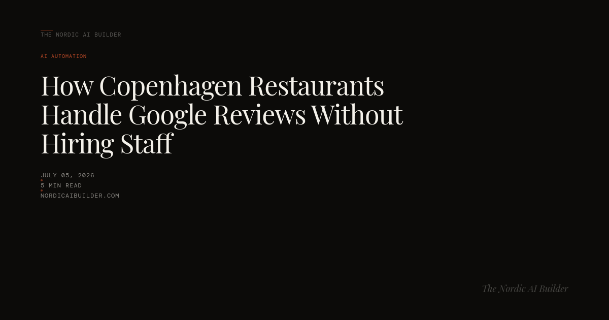 How Copenhagen Restaurants Handle Google Reviews Without Hiring Staff