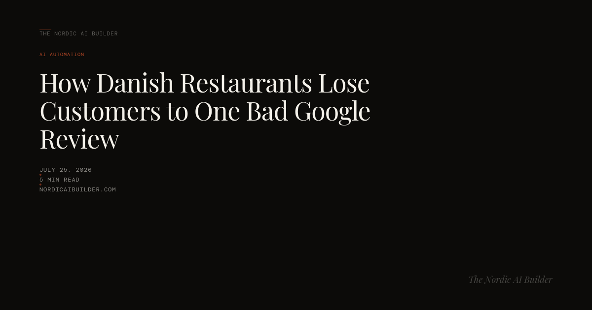 How Danish Restaurants Lose Customers to One Bad Google Review