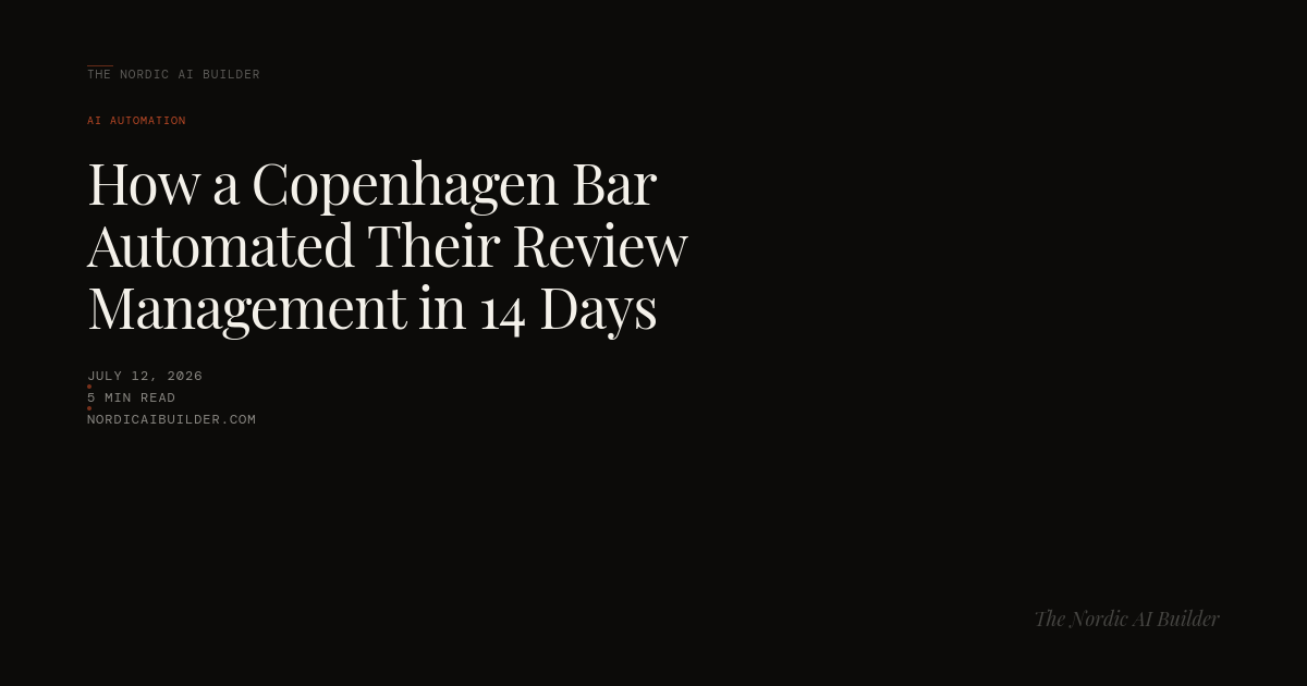 How a Copenhagen Bar Automated Their Review Management in 14 Days