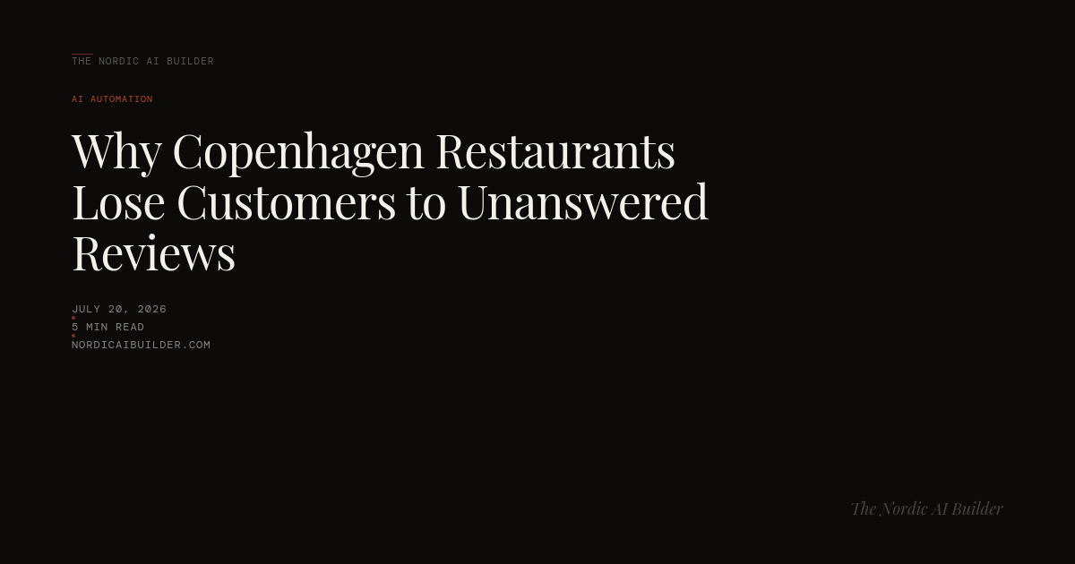 Why Copenhagen Restaurants Lose Customers to Unanswered Reviews