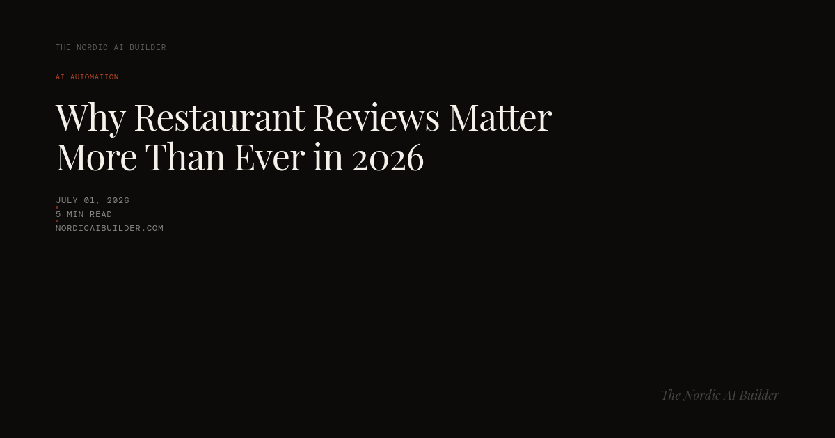 Why Restaurant Reviews Matter More Than Ever in 2026